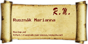 Rusznák Marianna névjegykártya
