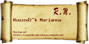 Rusznák Marianna névjegykártya